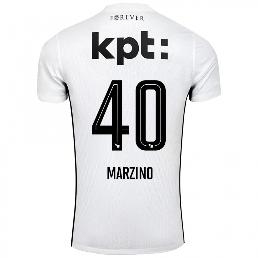 Niño Camiseta Dario Marzino #40 Blanco Negro 2ª Equipación 2024/25 La Camisa Perú