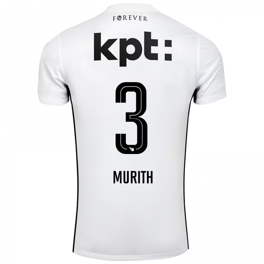 Niño Camiseta Tom Murith #3 Blanco Negro 2ª Equipación 2024/25 La Camisa Perú