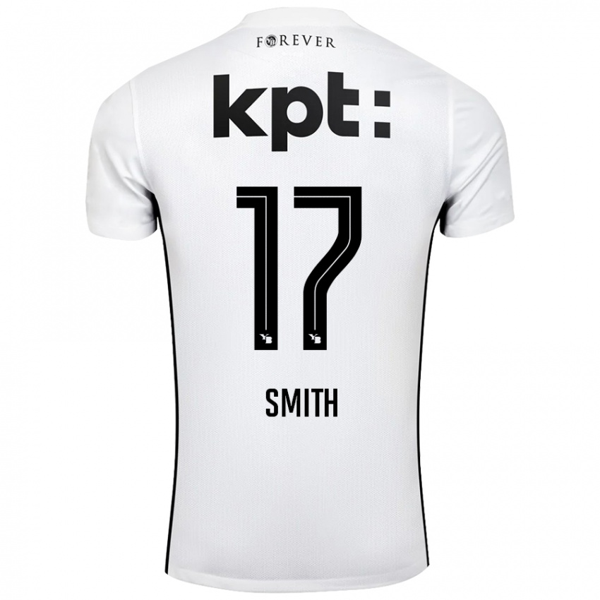 Niño Camiseta Rhodri Smith #17 Blanco Negro 2ª Equipación 2024/25 La Camisa Perú