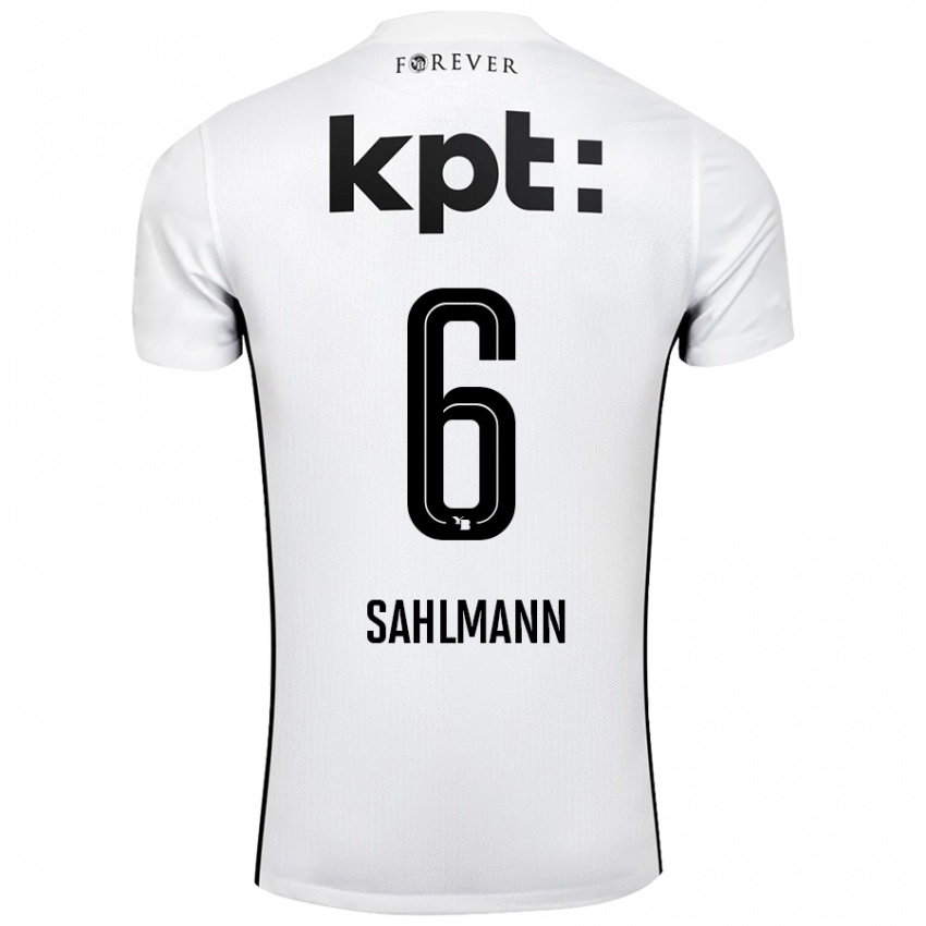 Niño Camiseta Henrike Sahlmann #6 Blanco Negro 2ª Equipación 2024/25 La Camisa Perú