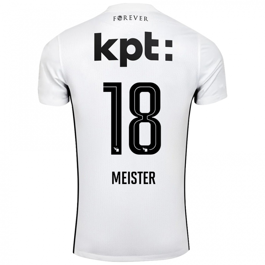 Niño Camiseta Wibke Meister #18 Blanco Negro 2ª Equipación 2024/25 La Camisa Perú