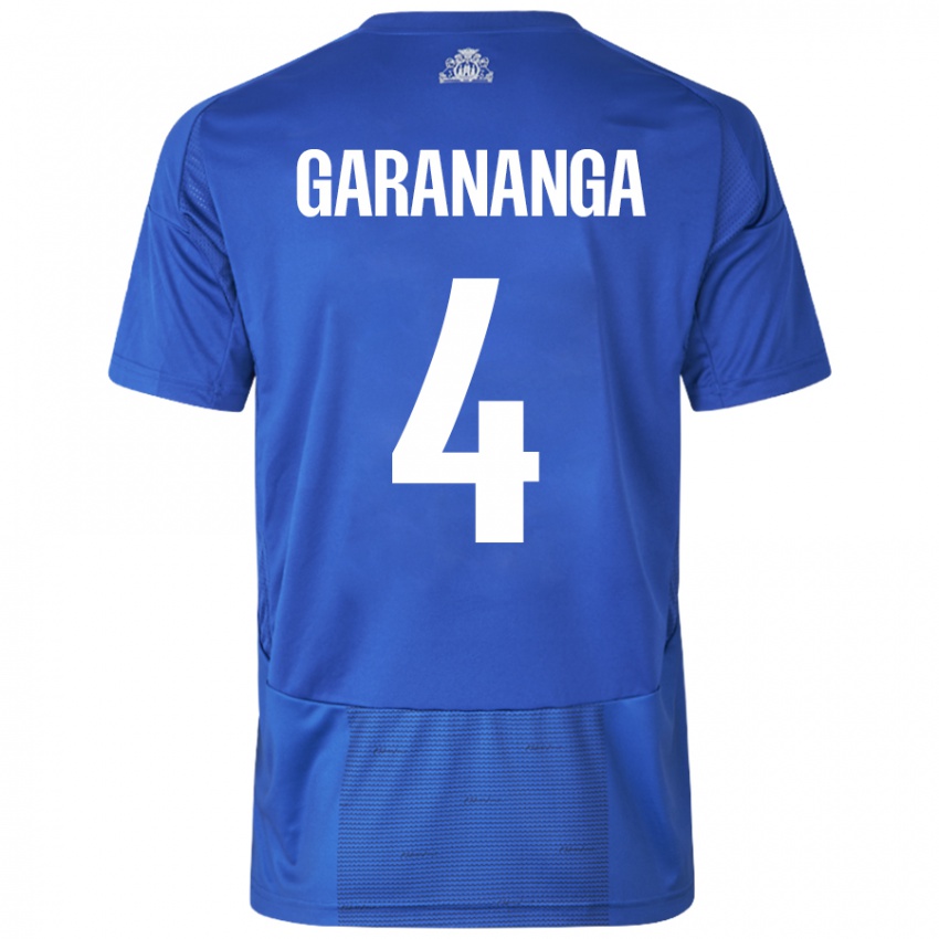 Niño Camiseta Munashe Garananga #4 Blanco Azul 2ª Equipación 2024/25 La Camisa Perú