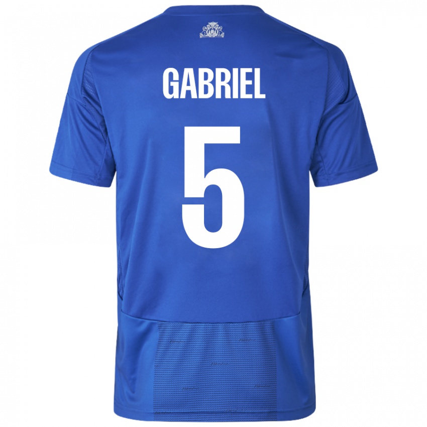 Niño Camiseta Gabriel Pereira #5 Blanco Azul 2ª Equipación 2024/25 La Camisa Perú