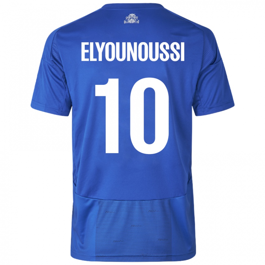 Niño Camiseta Mohamed Elyounoussi #10 Blanco Azul 2ª Equipación 2024/25 La Camisa Perú