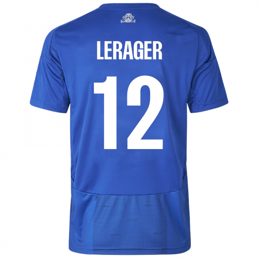 Niño Camiseta Lukas Lerager #12 Blanco Azul 2ª Equipación 2024/25 La Camisa Perú