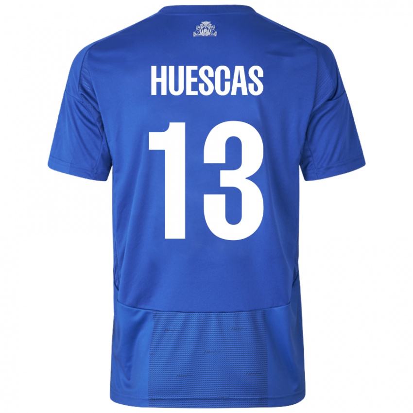 Niño Camiseta Rodrigo Huescas #13 Blanco Azul 2ª Equipación 2024/25 La Camisa Perú