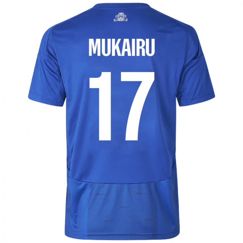 Niño Camiseta Paul Mukairu #17 Blanco Azul 2ª Equipación 2024/25 La Camisa Perú