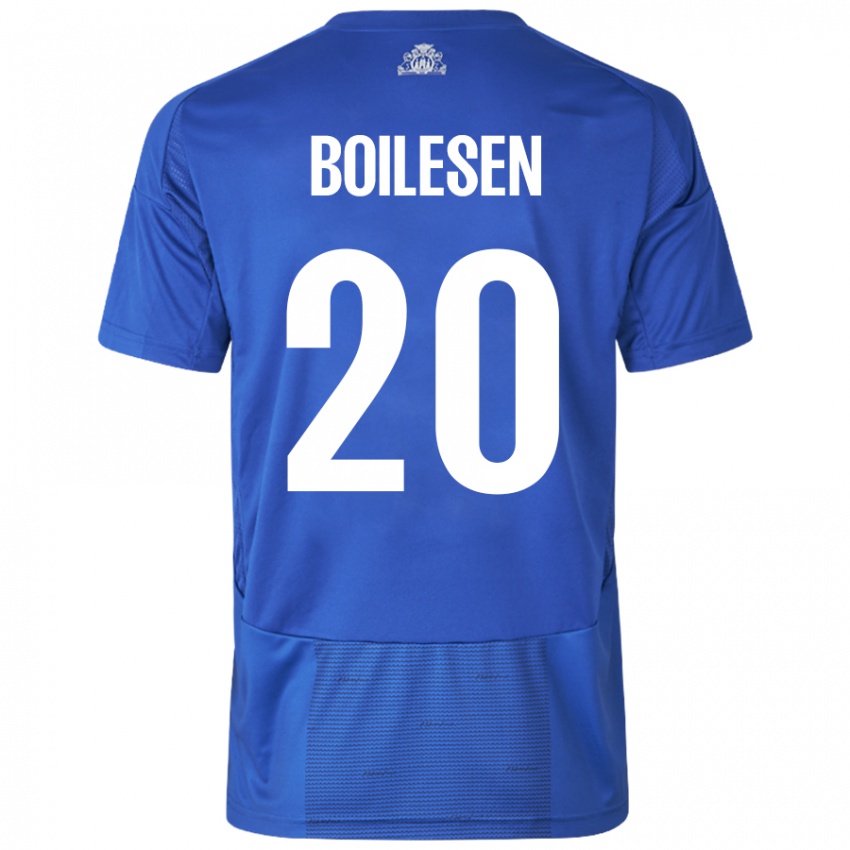 Niño Camiseta Nicolai Boilesen #20 Blanco Azul 2ª Equipación 2024/25 La Camisa Perú