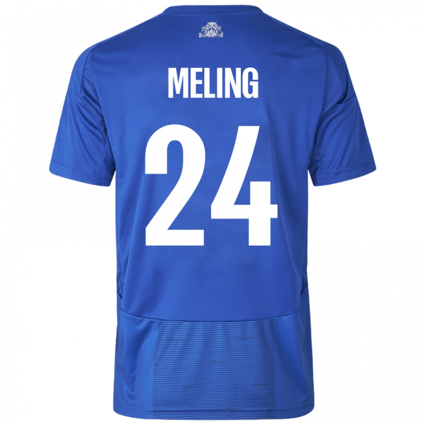 Niño Camiseta Birger Meling #24 Blanco Azul 2ª Equipación 2024/25 La Camisa Perú