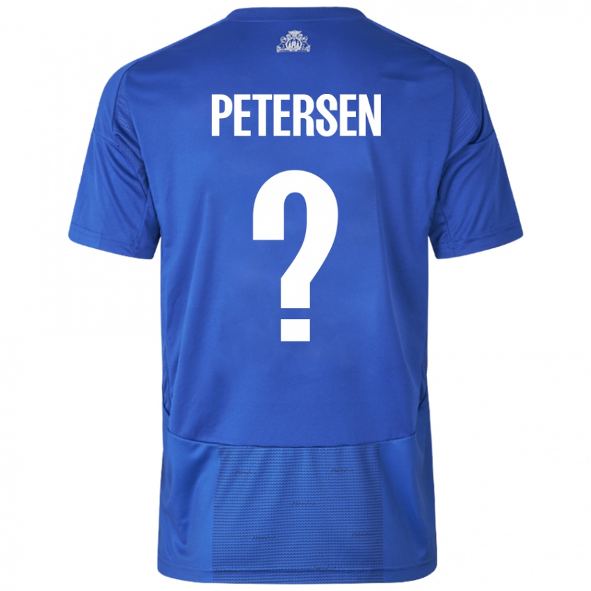 Niño Camiseta Frederik Petersen #0 Blanco Azul 2ª Equipación 2024/25 La Camisa Perú