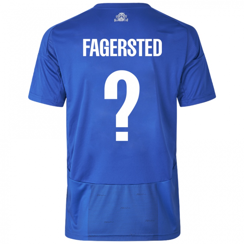 Niño Camiseta Johan Fagersted #0 Blanco Azul 2ª Equipación 2024/25 La Camisa Perú