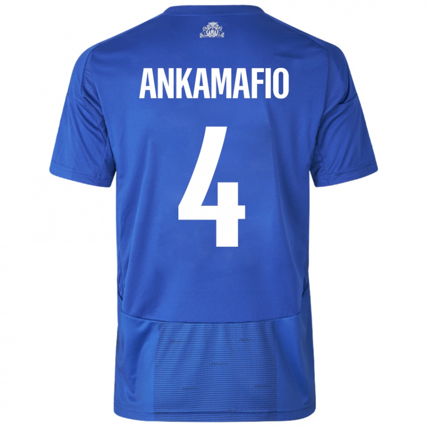 Niño Camiseta Graham Ankamafio #4 Blanco Azul 2ª Equipación 2024/25 La Camisa Perú