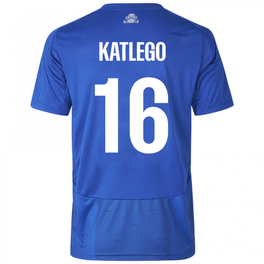 Niño Camiseta David Katlego #16 Blanco Azul 2ª Equipación 2024/25 La Camisa Perú