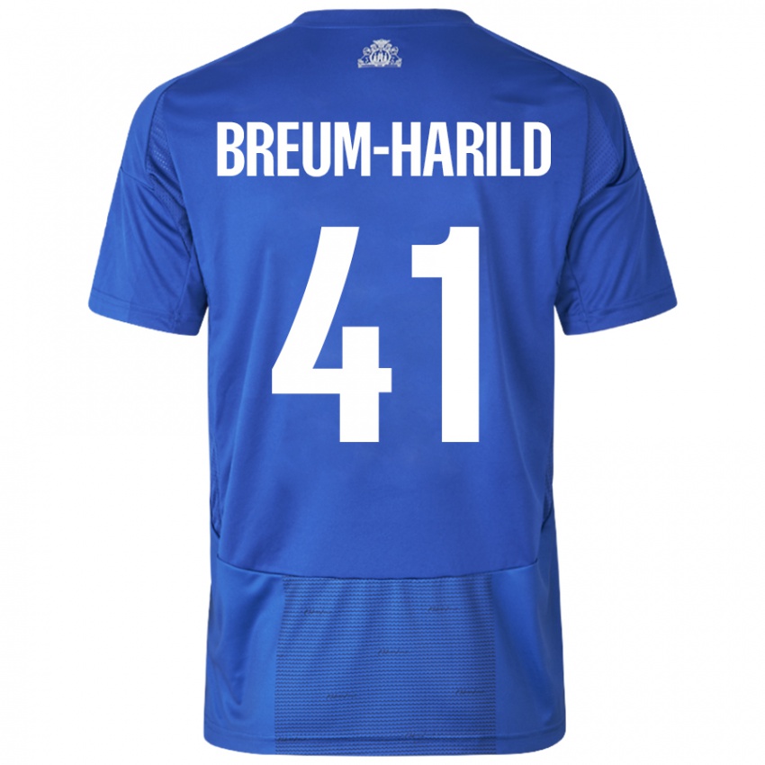 Niño Camiseta Tobias Breum-Harild #41 Blanco Azul 2ª Equipación 2024/25 La Camisa Perú