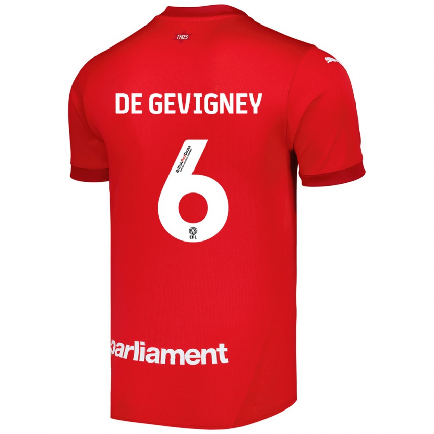 Hombre Camiseta Maël De Gevigney #6 Rojo 1ª Equipación 2024/25 La Camisa Perú