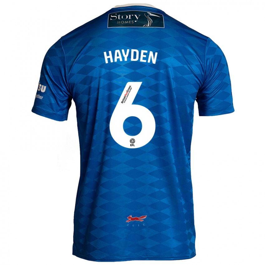 Hombre Camiseta Aaron Hayden #6 Azul 1ª Equipación 2024/25 La Camisa Perú