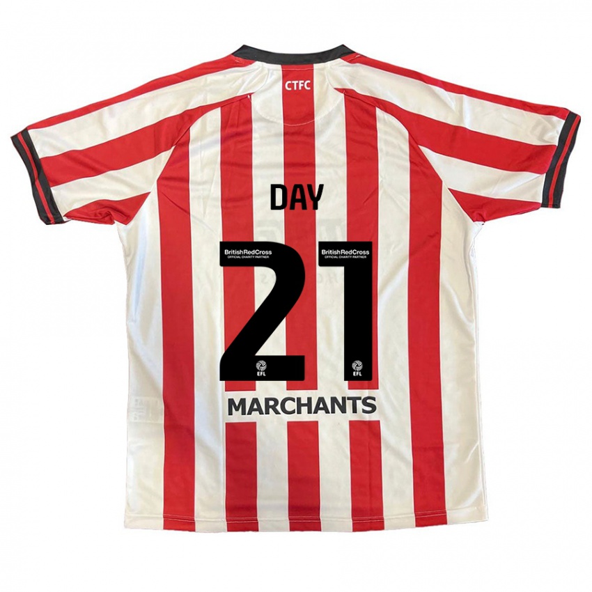 Hombre Camiseta Joe Day #21 Rojo Blanco 1ª Equipación 2024/25 La Camisa Perú