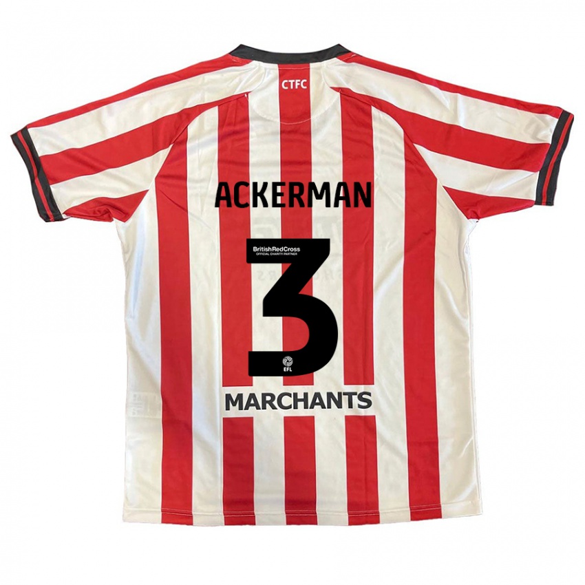 Hombre Camiseta Daisy Ackerman #3 Rojo Blanco 1ª Equipación 2024/25 La Camisa Perú