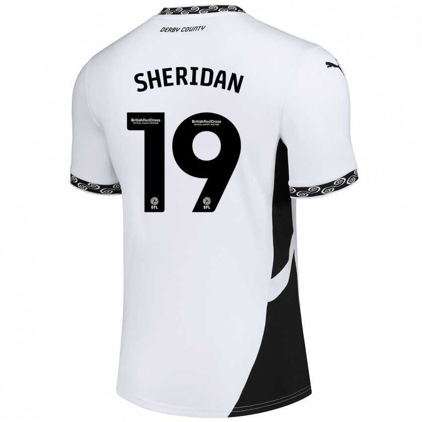 Hombre Camiseta Isabel Sheridan #19 Blanco Negro 1ª Equipación 2024/25 La Camisa Perú