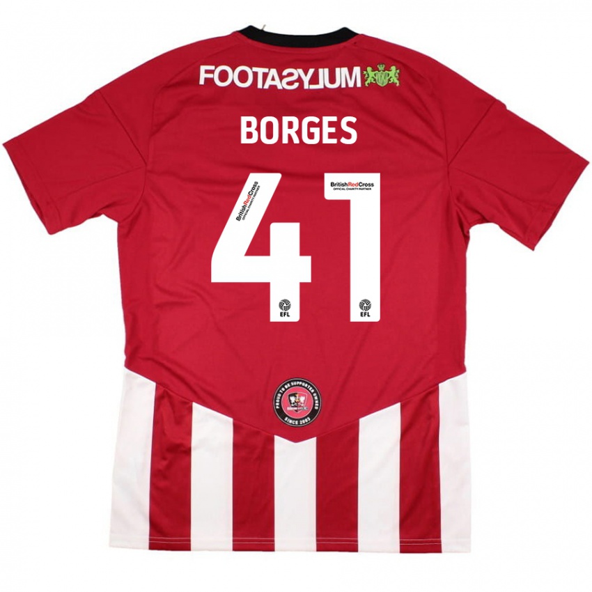 Hombre Camiseta Pedro Borges #41 Rojo Blanco 1ª Equipación 2024/25 La Camisa Perú