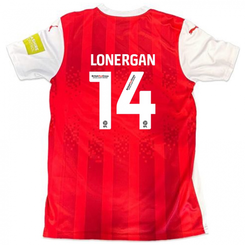 Hombre Camiseta Tommy Lonergan #14 Rojo Blanco 1ª Equipación 2024/25 La Camisa Perú