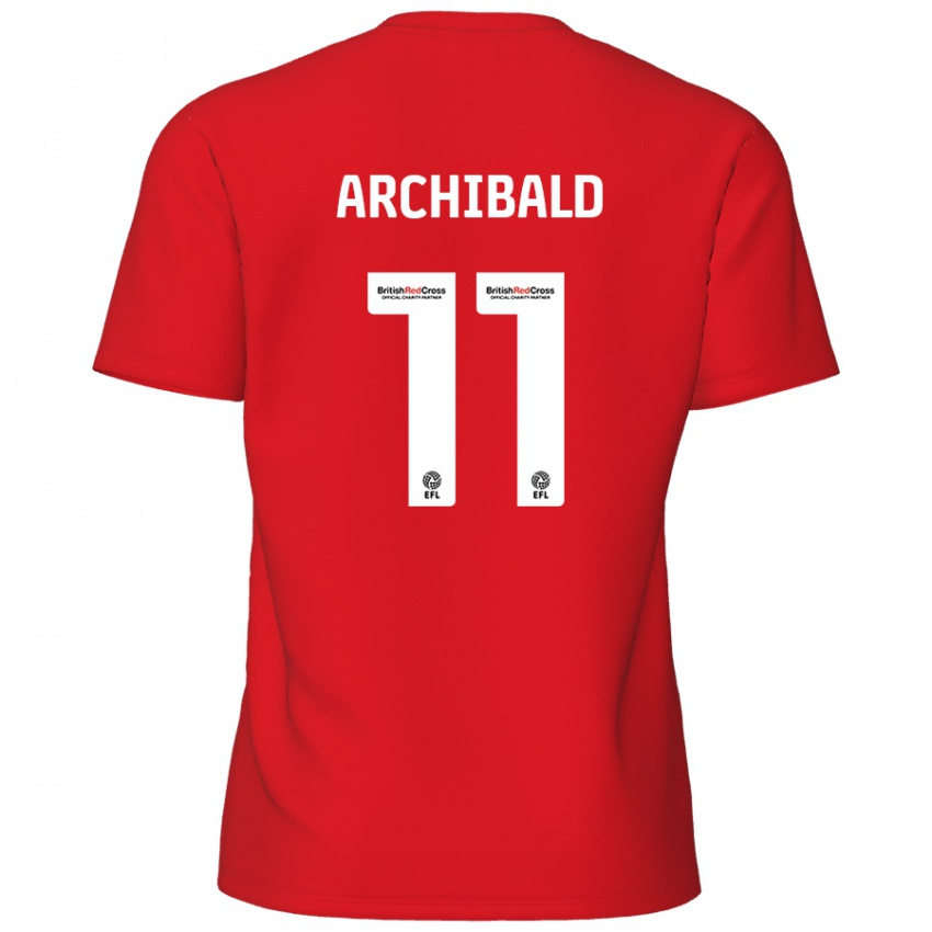 Hombre Camiseta Theo Archibald #11 Rojo 1ª Equipación 2024/25 La Camisa Perú