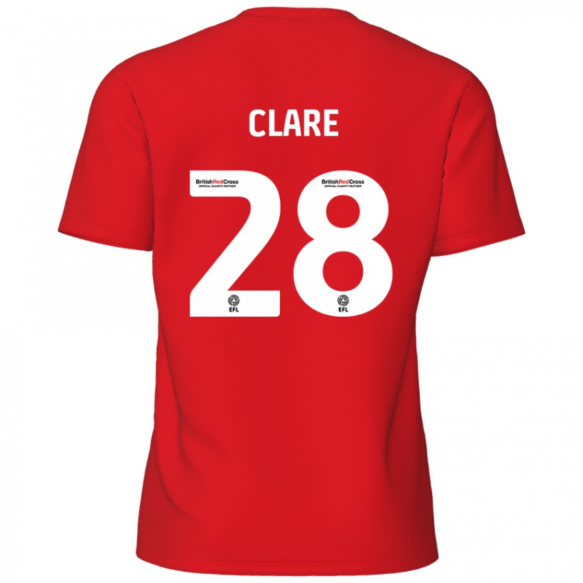 Hombre Camiseta Sean Clare #28 Rojo 1ª Equipación 2024/25 La Camisa Perú