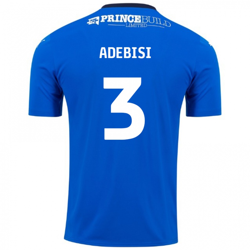 Hombre Camiseta Rio Adebisi #3 Azul Blanco 1ª Equipación 2024/25 La Camisa Perú