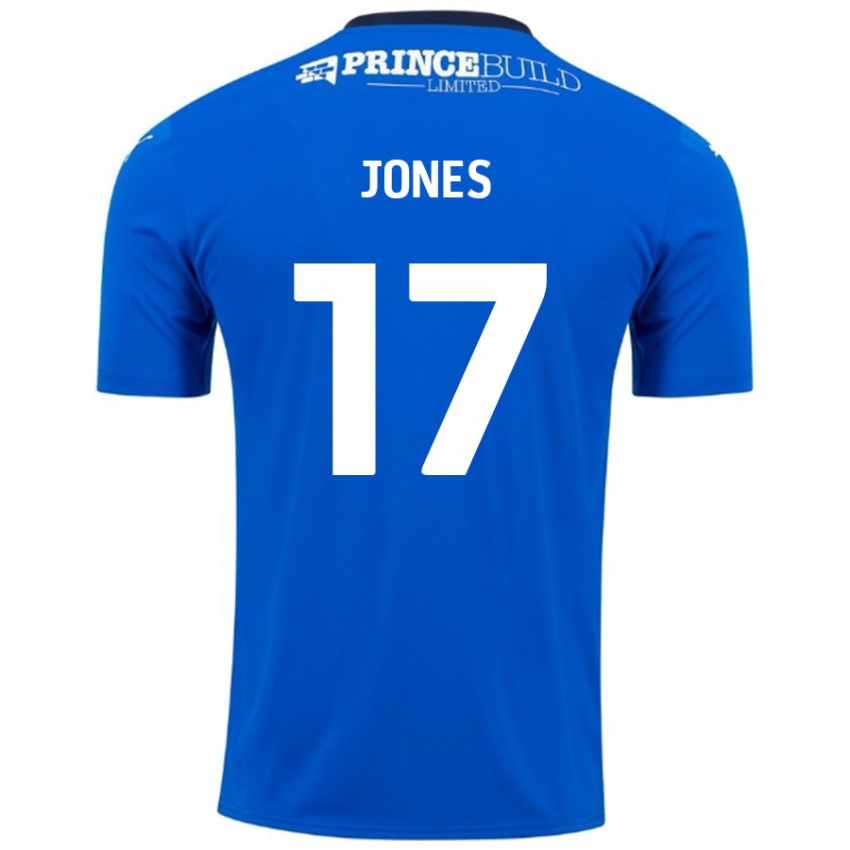 Hombre Camiseta Ricky-Jade Jones #17 Azul Blanco 1ª Equipación 2024/25 La Camisa Perú