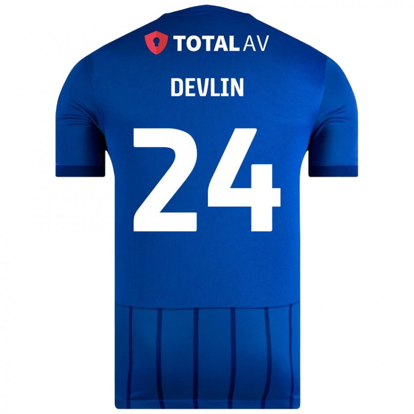 Hombre Camiseta Terry Devlin #24 Azul 1ª Equipación 2024/25 La Camisa Perú