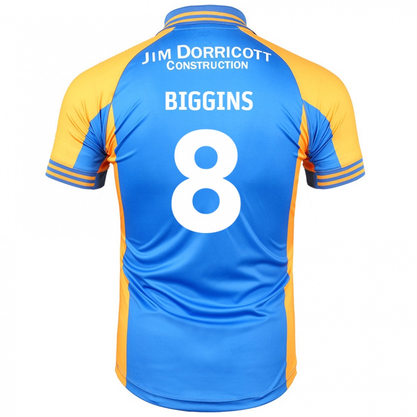 Hombre Camiseta Harrison Biggins #8 Azul Ámbar 1ª Equipación 2024/25 La Camisa Perú