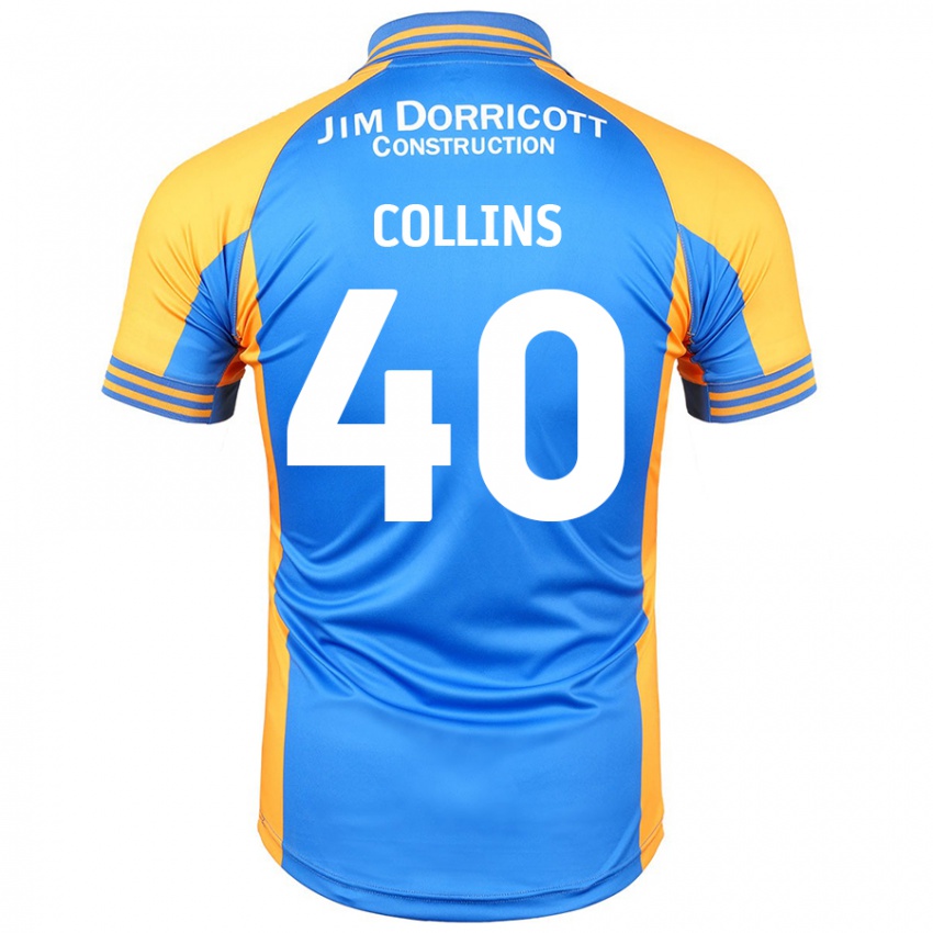 Hombre Camiseta Jude Collins #40 Azul Ámbar 1ª Equipación 2024/25 La Camisa Perú