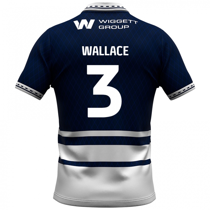 Hombre Camiseta Murray Wallace #3 Azul Marino Blanco 1ª Equipación 2024/25 La Camisa Perú