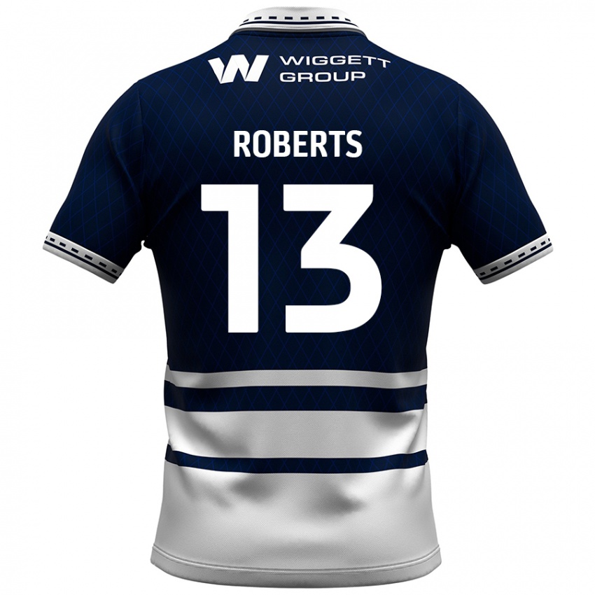 Hombre Camiseta Liam Roberts #13 Azul Marino Blanco 1ª Equipación 2024/25 La Camisa Perú