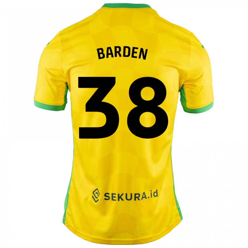 Hombre Camiseta Daniel Barden #38 Amarillo Verde 1ª Equipación 2024/25 La Camisa Perú