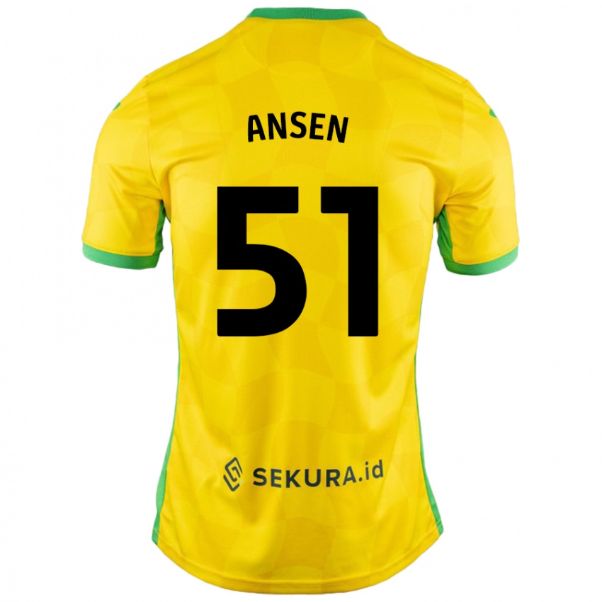 Hombre Camiseta Caleb Ansen #51 Amarillo Verde 1ª Equipación 2024/25 La Camisa Perú