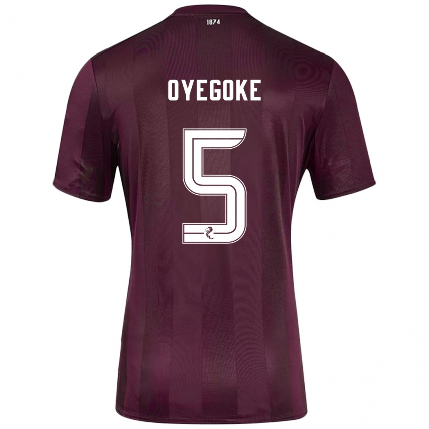 Hombre Camiseta Daniel Oyegoke #5 Borgoña 1ª Equipación 2024/25 La Camisa Perú