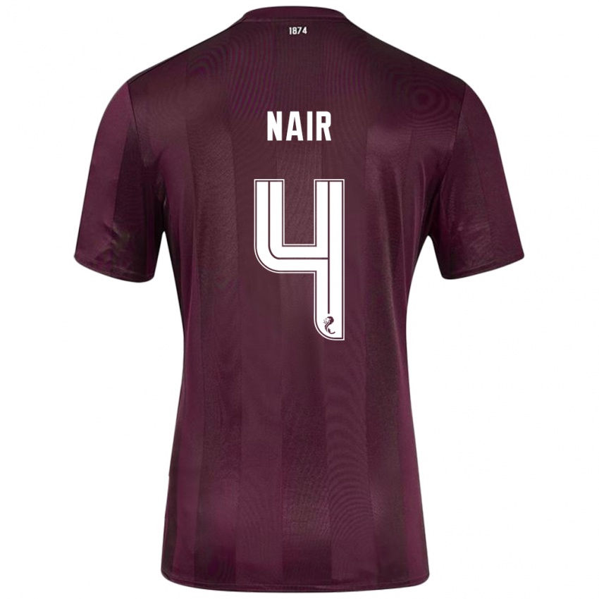 Hombre Camiseta Kenzi Nair #4 Borgoña 1ª Equipación 2024/25 La Camisa Perú