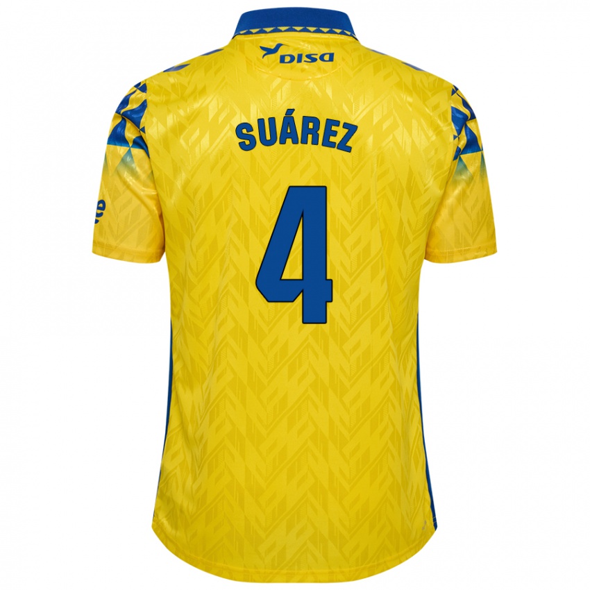 Hombre Camiseta Alex Suárez #4 Amarillo Azul 1ª Equipación 2024/25 La Camisa Perú