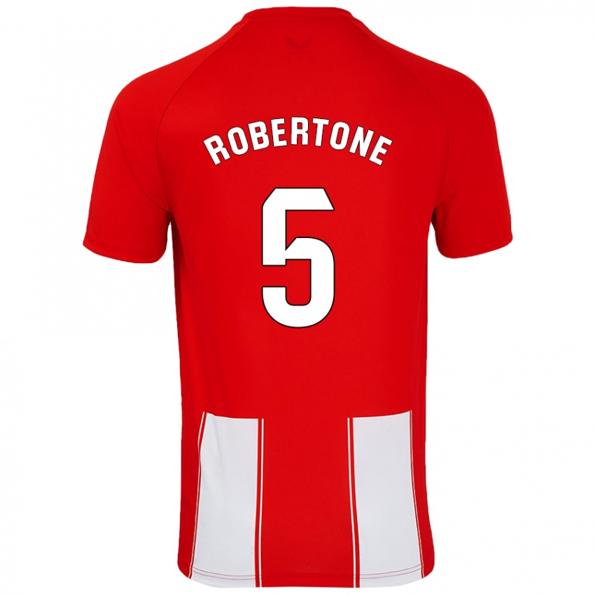 Hombre Camiseta Lucas Robertone #5 Rojo Blanco 1ª Equipación 2024/25 La Camisa Perú