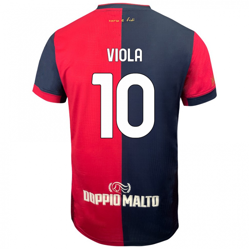 Hombre Camiseta Nicolas Viola #10 Rojo Azul Más Oscuro 1ª Equipación 2024/25 La Camisa Perú