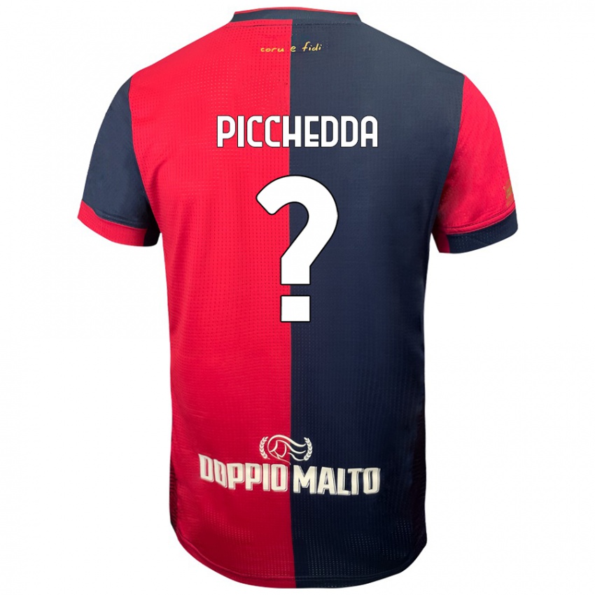 Hombre Camiseta Marco Picchedda #0 Rojo Azul Más Oscuro 1ª Equipación 2024/25 La Camisa Perú