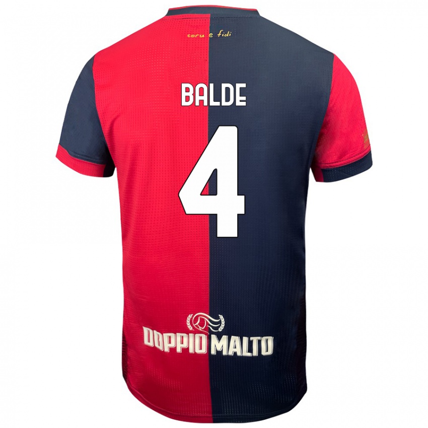 Hombre Camiseta Mamadou Balde #4 Rojo Azul Más Oscuro 1ª Equipación 2024/25 La Camisa Perú