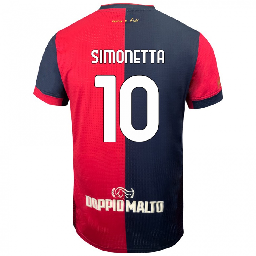 Hombre Camiseta Jacopo Simonetta #10 Rojo Azul Más Oscuro 1ª Equipación 2024/25 La Camisa Perú