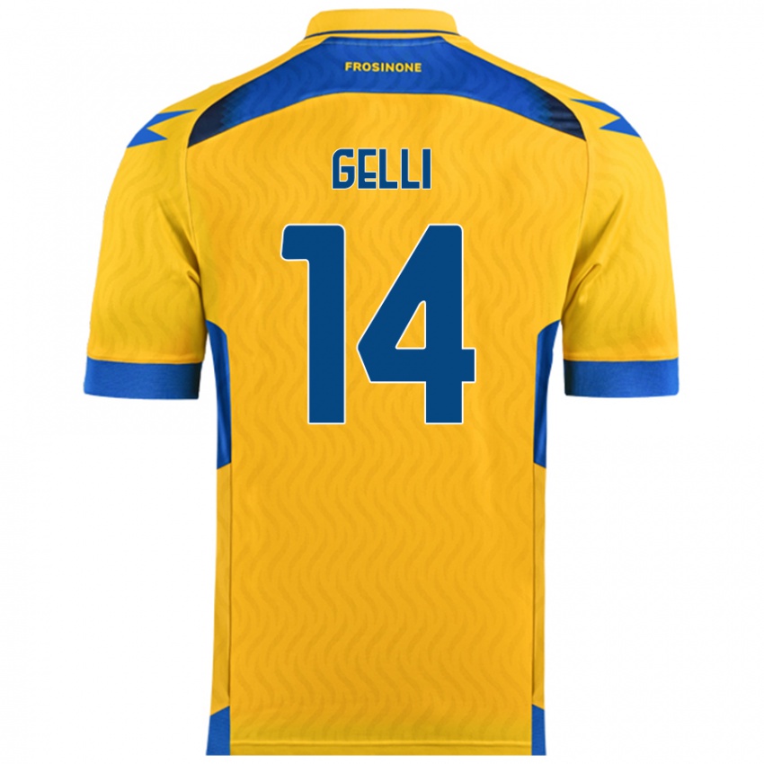 Hombre Camiseta Francesco Gelli #14 Amarillo 1ª Equipación 2024/25 La Camisa Perú