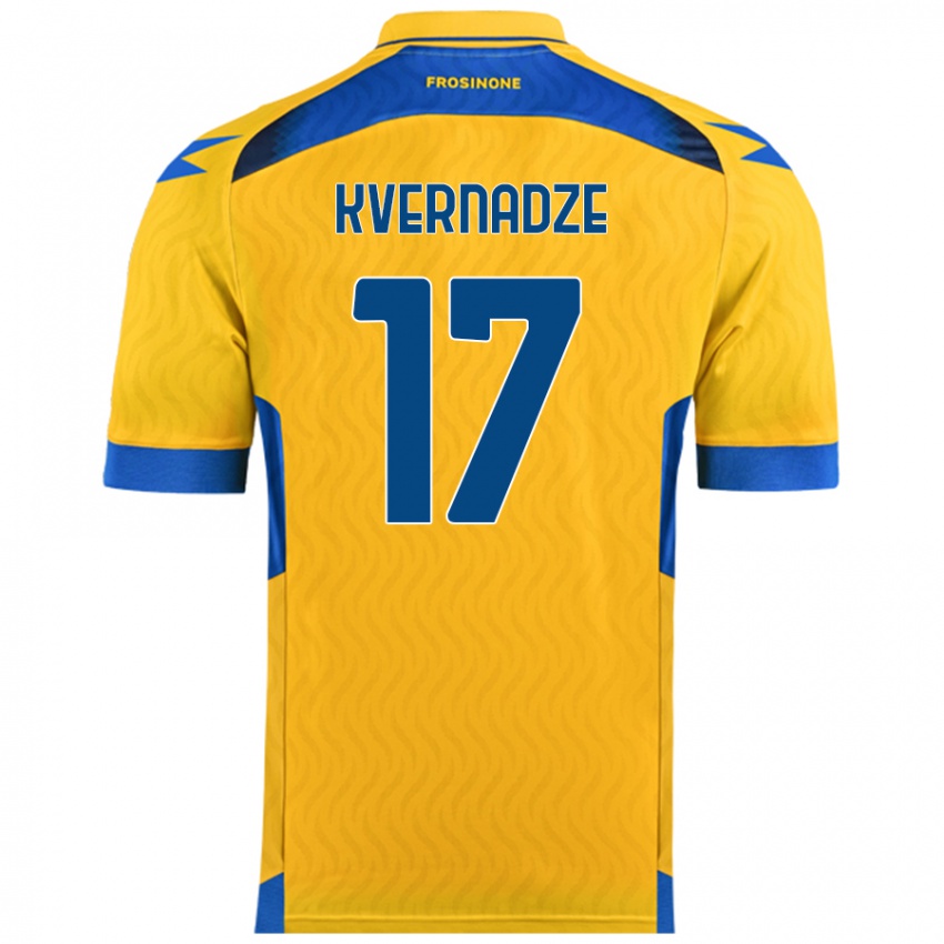 Hombre Camiseta Giorgi Kvernadze #17 Amarillo 1ª Equipación 2024/25 La Camisa Perú