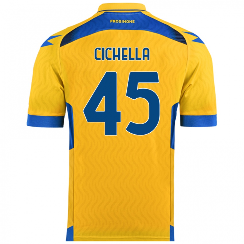 Hombre Camiseta Matteo Cichella #45 Amarillo 1ª Equipación 2024/25 La Camisa Perú