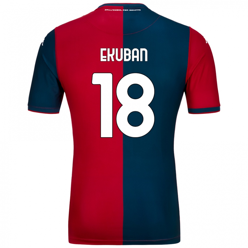 Hombre Camiseta Caleb Ekuban #18 Rojo Azul Oscuro 1ª Equipación 2024/25 La Camisa Perú