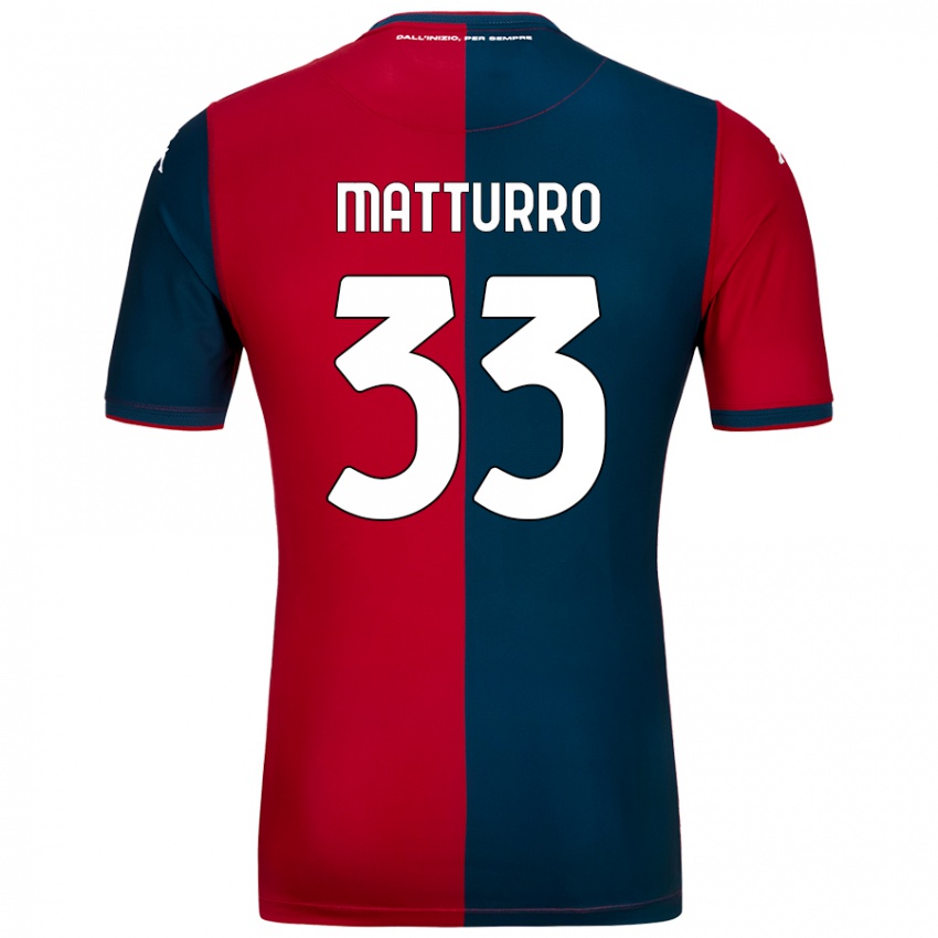 Hombre Camiseta Alan Matturro #33 Rojo Azul Oscuro 1ª Equipación 2024/25 La Camisa Perú