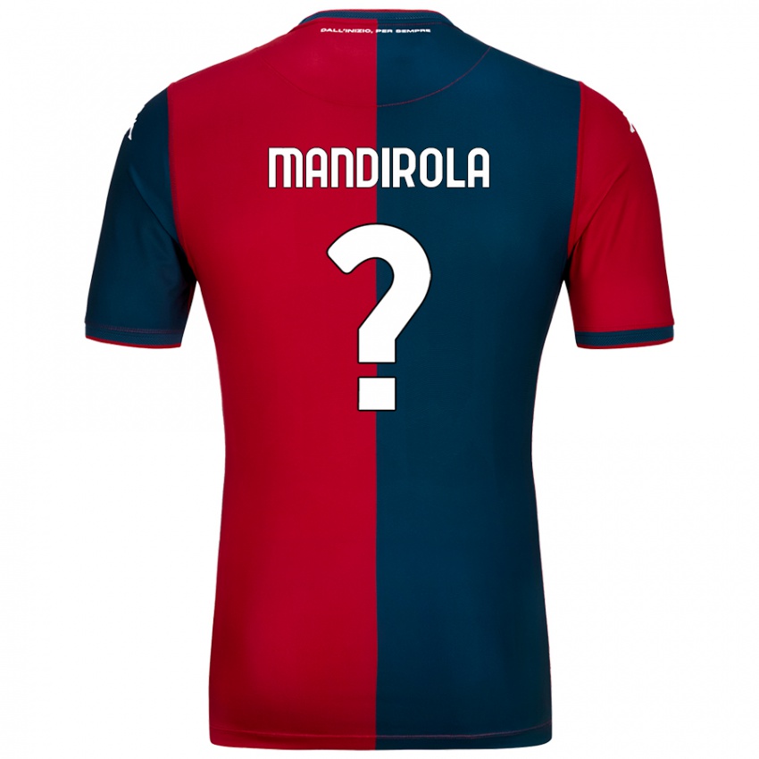 Hombre Camiseta Gabriele Mandirola #0 Rojo Azul Oscuro 1ª Equipación 2024/25 La Camisa Perú